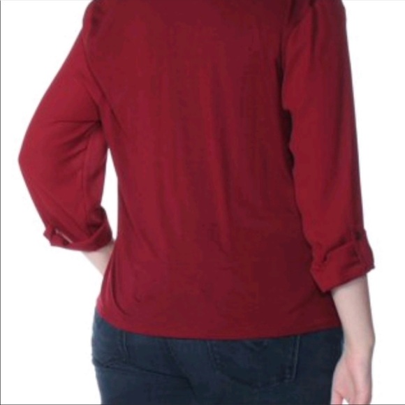 NWT INC International Concepts - Red Twist Front Blouse - 1X - Picture 3 of 7